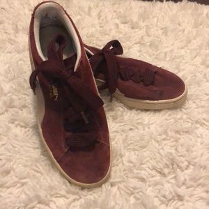 Suede Garnet Pumas.